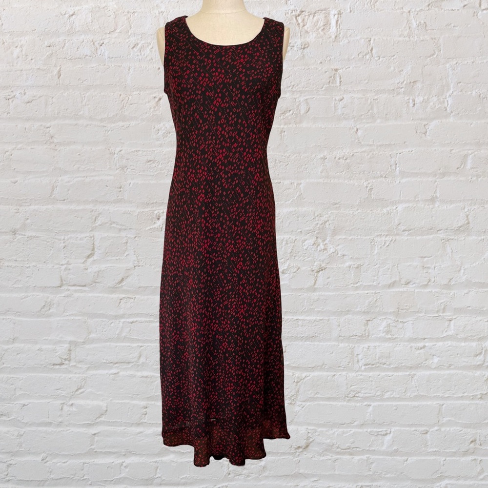 Studio One sleeveless black and red cocktail maxi dress in a petite size